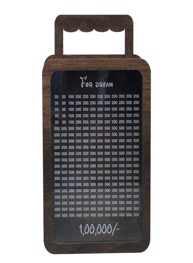 YESVIYA Travel Bag Wooden Piggy Bank for Kids & Adults | Carved Coin Box | Money Saver with Numbers | Donation Box, Savings Box, Mini Bank, Smart Wooden Coin Box - Image 1